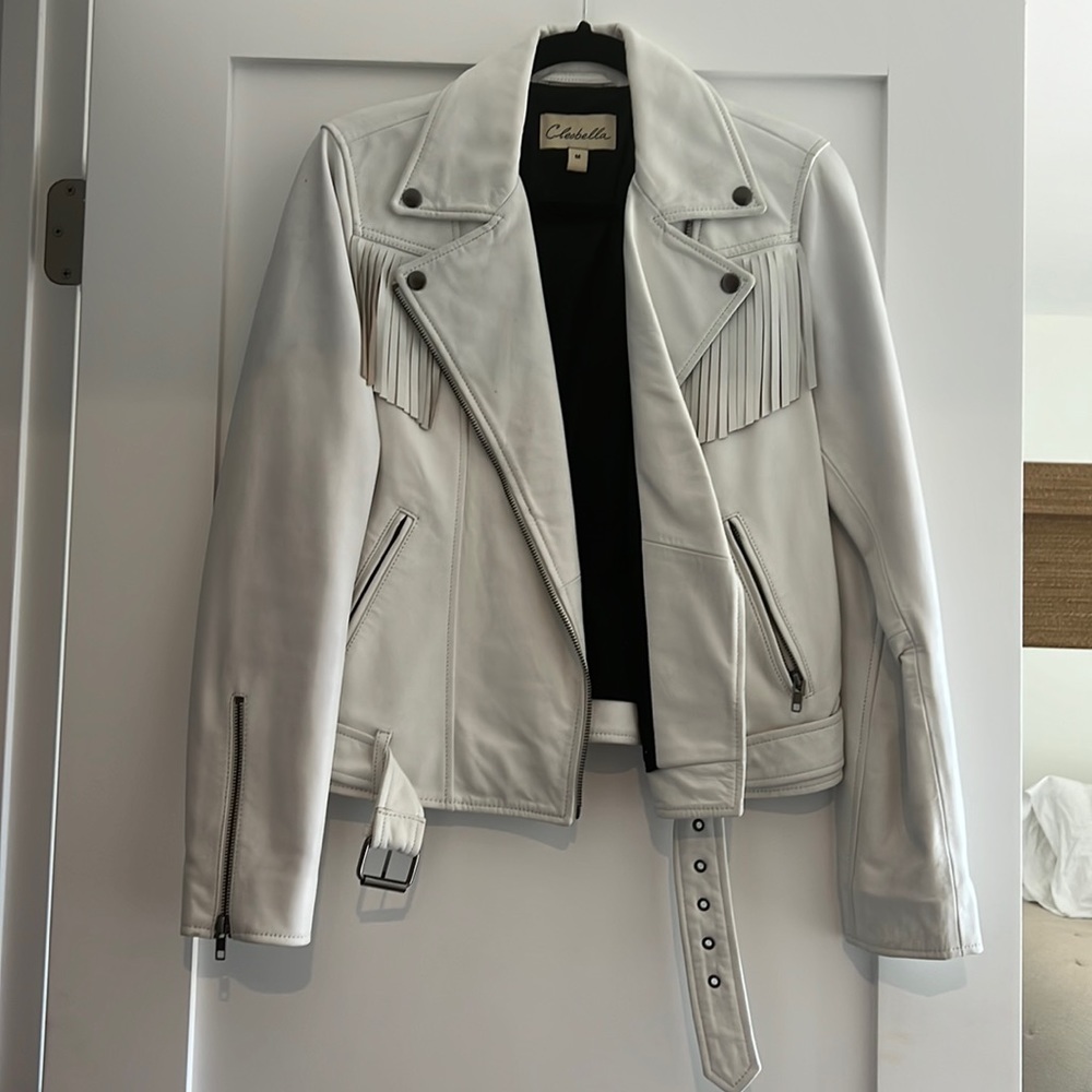 Cleobella White Leather Jacket